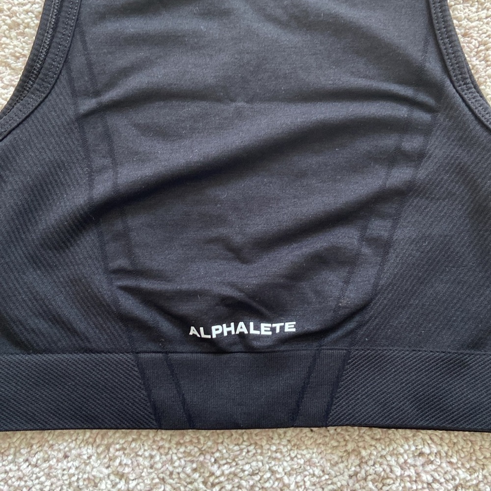 Alphalete Black Ribbed Cropped Tank Top - Picture 7 of 13